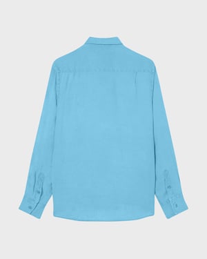 Vilebrequin - Men Linen Shirt Solid - Shirt - Caroubis - Blue - Size XXL
