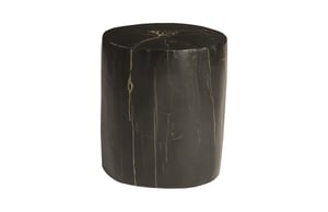 Cast Petrified Dark Wood & Resin Stool