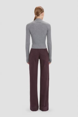 Victoria Beckham Georgia Jumper In Grey Marl - XL - Womens
