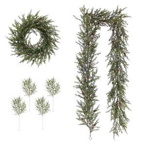 Pine Wreath, Garland, and Stems