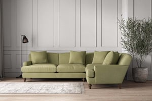nkuku Deni Large Right Hand Corner Sofa | Make To Order | Brera Linen Sage | No Colour