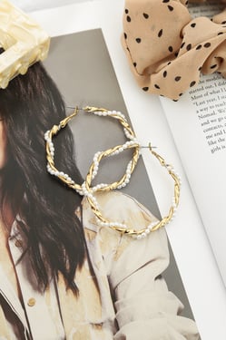 Twisted Words Hoops Gold