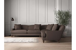 nkuku Deni Corner Sofa | Make To Order | Grand | Recycled Cotton Mocha