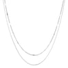 Mixed Cable and Bead Chain Necklace Silver