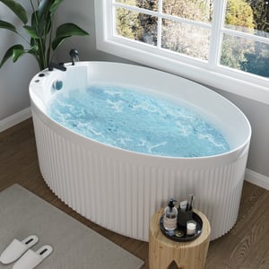 67" Acrylic Jacuzzi Bathtub with Jetted Massage Temperature Control & LED Lighting