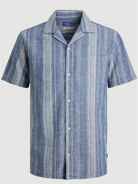 Jack & Jones Blusummer Linen Dobby Shirt - Ashley Blue - XL