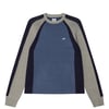 Obey Raglan Crew Neck Sweater Dull Blue Multi