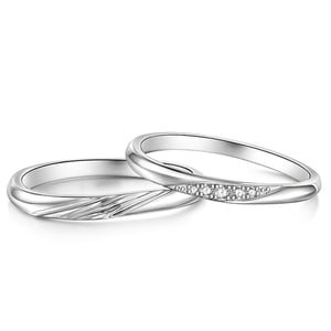 Jeulia Stylish Sterling Silver Couple Rings
