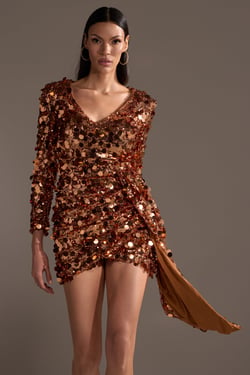 AKIRA Dance The Night Away Sequin Mini Dress | Size XL