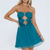 Sunset Solace Strapless Mini Dress Green