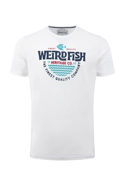 Weird Fish Heritage Surf Front Print Graphic T-Shirt Dusty White Size XL