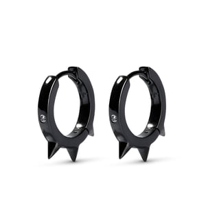 Jeulia "Spiked Out" Sterling Silver Hoop Earrings