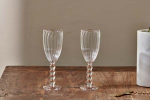 nkuku Santosa Champagne Flute Set Of 2 | Glassware | Clear