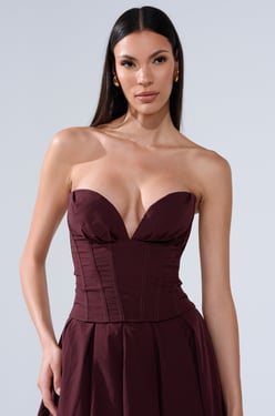 AKIRA Love This For You Corset Top | Brown | Size XL