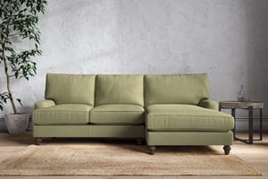 nkuku Marri Large Right Hand Chaise Sofa | Make To Order | Brera Linen Sage | No Colour