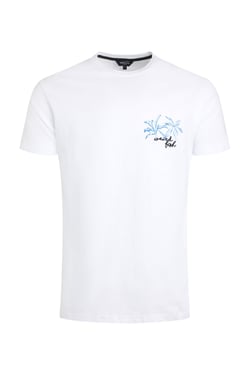 Weird Fish Porter Organic Cotton Chest Print T-Shirt White Size L