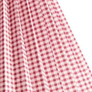 20cm empire folded shade in maroon and cream gingham