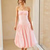 Adelaide Strapless Bubble Midi Dress Pink