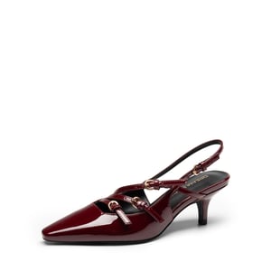 DREAM PAIRS Buckle Strap Pointed Slingback Heel Pumps