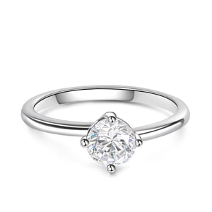 Jeulia Classic Round Cut Sterling Silver Ring