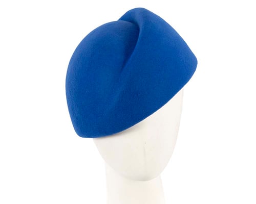 Designers royal blue felt ladies winter hat