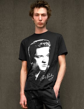 The King' Portrait T-Shirt - Black