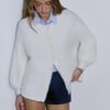 Crisp Snowfall Longline Fluffy Cardigan White