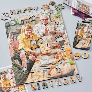 Happy 90th Birthday Portrait - Personalised Puzzle90