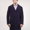 Nigel Hall Single Breasted Overcoat in Navy