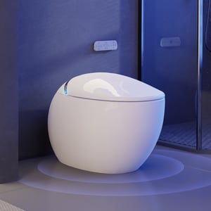 Egg-Shape Smart Bidet Toilet One Piece Automatic Toilet 1.32 GPF with Built-in Tank and Dual Flush