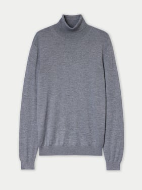 Cashmere-Silk Turtleneck Sweater - L / dim gray / MK54A-1300/0000