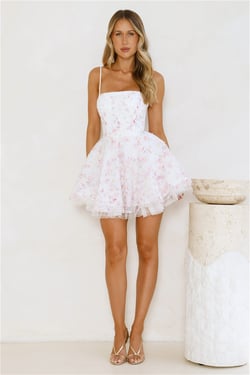 Couture Sparkle Mini Dress White