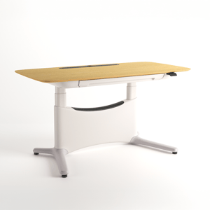 COLAMY LumiDesk All-in-1 Electric Height Adjustable Desk - 55.1"x 28.0" / White Oak-White / VENEER