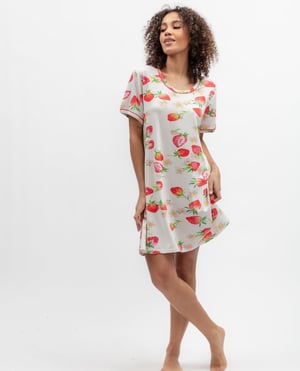 Pippa Womens Strawberry Printed Jersey Minishirt - 28