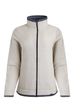 Weird Fish Ariana Full Zip Grid Fleece Ecru Size 12