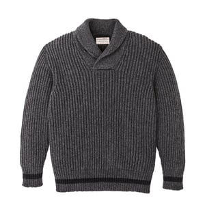 Filson Bristol Shawl Neck Sweater Gray Heather / Dark Charcoal