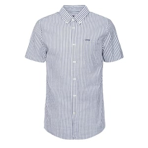 Barbour Cresswell Seersucker Summer Fit Shirt Navy