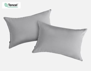 QE Home Hemp Touch Pillowcases in Grey (Set of 2), Queen