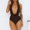 Style Stunner Halter Bodysuit Brown