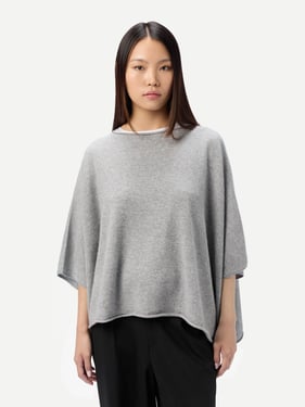 Timeless Boat Neck Cashmere Poncho - One Size / high rise / WK1016-1299