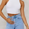 BASE The Classic Ribbed Crop Top White