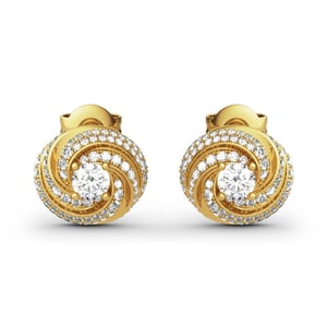 Jeulia Spiral Design Round Cut Sterling Silver Earrings