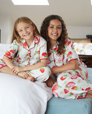 Pippa Girls Strawberry Printed Jersey Pyjama Set - 12-13