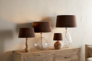nkuku Mendai Velvet & Linen Lampshade | Shades | Extra Large | Mocha