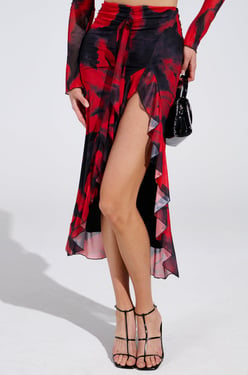 AKIRA Carolina Mesh Midi Skirt | Size XL