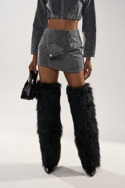 AKIRA All For Love Velvet Denim Mini Skirt | Size 1X