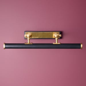 Pitcheroo double arm picture light in black and brass