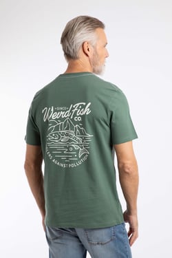Weird Fish Angling Back Print Angling Trust Graphic T-Shirt Dusky Green Size XL