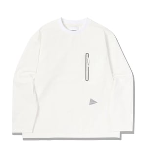 And Wander Womens Hybrid Warm Pocket L/S T-Shirt White