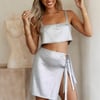HELLO MOLLY Always Ablaze Metallic Mini Skirt Silver